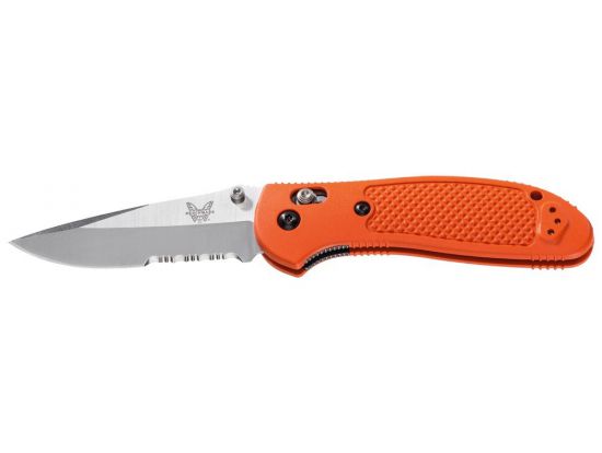 Ножи - Нож Benchmade Pardue Griptilian, полусерейтор, оранжевый